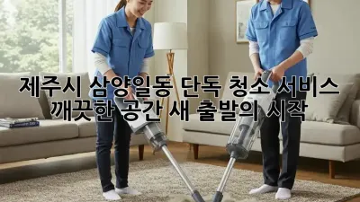제주시 삼양일동 단독 청소 서비스: 깨끗한 공간, 새 출발의 시작